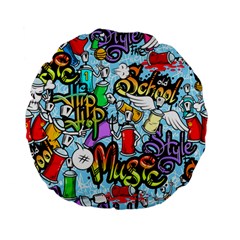 Graffiti Characters Seamless Pattern Standard 15  Premium Flano Round Cushions