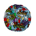 Graffiti Characters Seamless Pattern Standard 15  Premium Flano Round Cushions Back