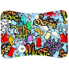 Graffiti Characters Seamless Pattern Velour Seat Head Rest Cushion