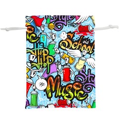 Graffiti Characters Seamless Pattern  Lightweight Drawstring Pouch (XL)