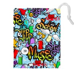 Graffiti Characters Seamless Pattern Drawstring Pouch (5xl) by Amaryn4rt