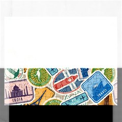 Travel Pattern Immigration Stamps Stickers With Historical Cultural Objects Travelling Visa Immigrant Rectangular Jigsaw Puzzl by Amaryn4rt