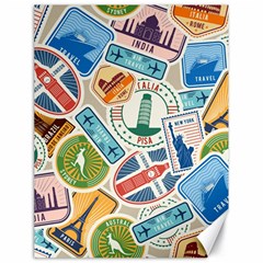 Travel Pattern Immigration Stamps Stickers With Historical Cultural Objects Travelling Visa Immigrant Canvas 18  X 24  by Amaryn4rt