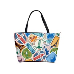 Travel Pattern Immigration Stamps Stickers With Historical Cultural Objects Travelling Visa Immigrant Classic Shoulder Handbag by Amaryn4rt