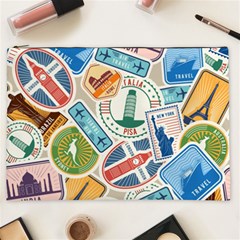 Travel Pattern Immigration Stamps Stickers With Historical Cultural Objects Travelling Visa Immigrant Cosmetic Bag (xxl) by Amaryn4rt