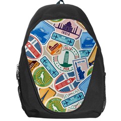 Travel Pattern Immigration Stamps Stickers With Historical Cultural Objects Travelling Visa Immigrant Backpack Bag by Amaryn4rt