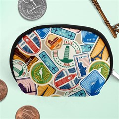 Travel Pattern Immigration Stamps Stickers With Historical Cultural Objects Travelling Visa Immigrant Accessory Pouch (medium) by Amaryn4rt