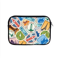 Travel Pattern Immigration Stamps Stickers With Historical Cultural Objects Travelling Visa Immigrant Apple Macbook Pro 15  Zipper Case by Amaryn4rt