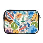 Travel Pattern Immigration Stamps Stickers With Historical Cultural Objects Travelling Visa Immigrant Apple MacBook Pro 17  Zipper Case Front