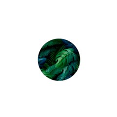 Tropical Green Leaves Background 1  Mini Buttons by Amaryn4rt