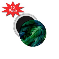 Tropical Green Leaves Background 1 75  Magnets (10 Pack)  by Amaryn4rt