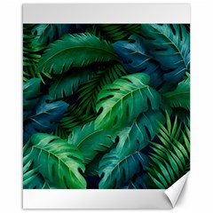 Tropical Green Leaves Background Canvas 16  X 20  by Amaryn4rt