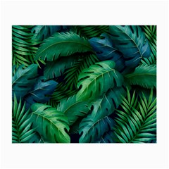 Tropical Green Leaves Background Small Glasses Cloth (2 Sides) by Amaryn4rt