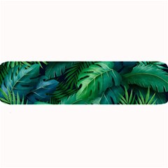 Tropical Green Leaves Background Large Bar Mats by Amaryn4rt