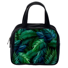 Tropical Green Leaves Background Classic Handbag (one Side) by Amaryn4rt