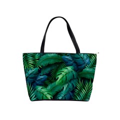 Tropical Green Leaves Background Classic Shoulder Handbag by Amaryn4rt