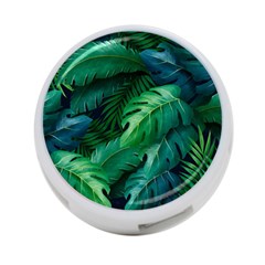 Tropical Green Leaves Background 4-port Usb Hub (one Side) by Amaryn4rt