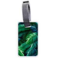 Tropical Green Leaves Background Luggage Tag (one Side) by Amaryn4rt