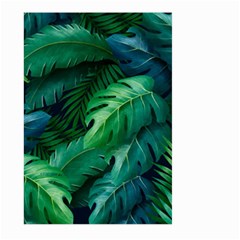 Tropical Green Leaves Background Large Garden Flag (two Sides) by Amaryn4rt