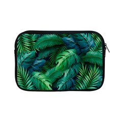 Tropical Green Leaves Background Apple Ipad Mini Zipper Cases by Amaryn4rt