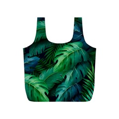 Tropical Green Leaves Background Full Print Recycle Bag (s) by Amaryn4rt