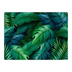 Tropical Green Leaves Background Double Sided Flano Blanket (mini)  by Amaryn4rt