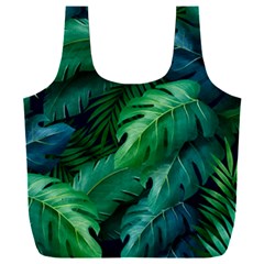 Tropical Green Leaves Background Full Print Recycle Bag (xxxl) by Amaryn4rt