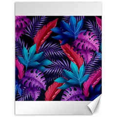 Background With Violet Blue Tropical Leaves Canvas 12  X 16  by Amaryn4rt