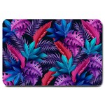 Background With Violet Blue Tropical Leaves Large Doormat  30 x20  Door Mat