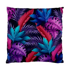 Background With Violet Blue Tropical Leaves Standard Cushion Case (two Sides) by Amaryn4rt