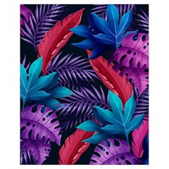 Background With Violet Blue Tropical Leaves Drawstring Bag (small) by Amaryn4rt