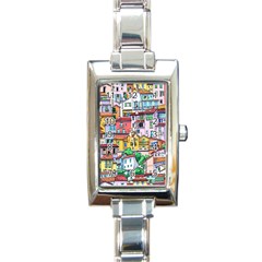 Menton Old Town France Rectangle Italian Charm Watch by Amaryn4rt