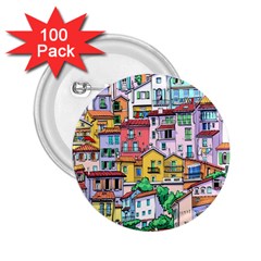 Menton Old Town France 2 25  Buttons (100 Pack)  by Amaryn4rt