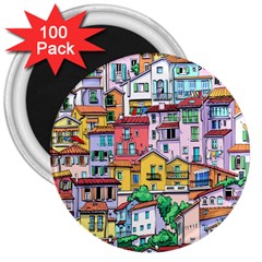 Menton Old Town France 3  Magnets (100 Pack) by Amaryn4rt