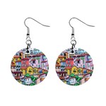 Menton Old Town France Mini Button Earrings Front