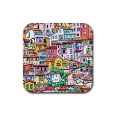 Menton Old Town France Rubber Coaster (square)  by Amaryn4rt