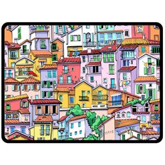 Menton Old Town France Fleece Blanket (large)  by Amaryn4rt