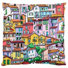 Menton Old Town France Large Cushion Case (one Side) by Amaryn4rt