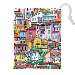 Menton Old Town France Drawstring Pouch (4xl) by Amaryn4rt