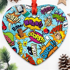 Comic Elements Colorful Seamless Pattern Ornament (Heart)