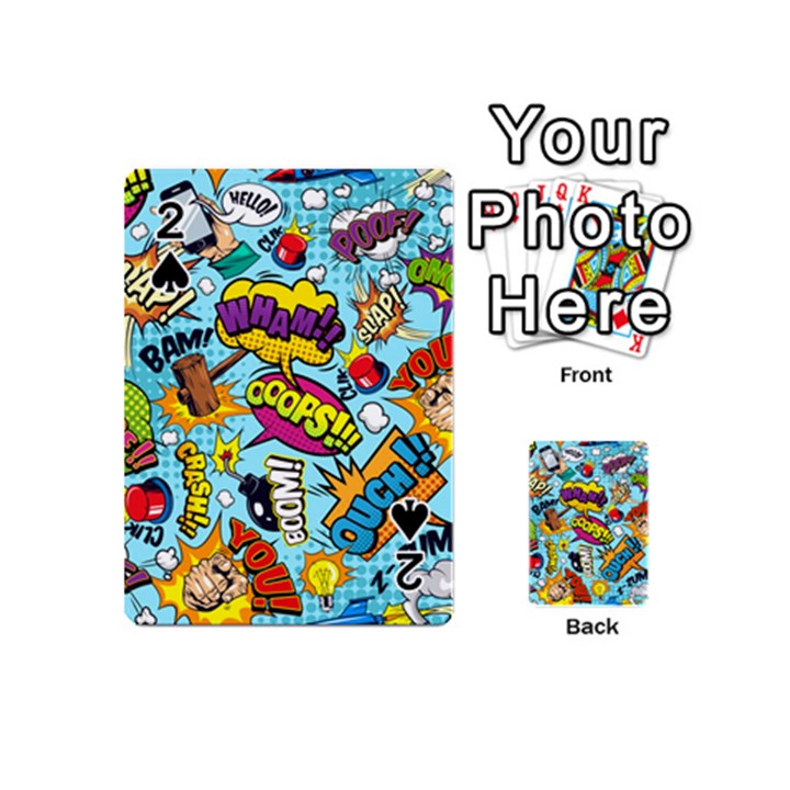 Comic Elements Colorful Seamless Pattern Playing Cards 54 Designs (Mini)