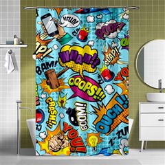 Comic Elements Colorful Seamless Pattern Shower Curtain 48  x 72  (Small) 