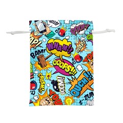 Comic Elements Colorful Seamless Pattern Lightweight Drawstring Pouch (s) by Amaryn4rt