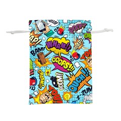 Comic Elements Colorful Seamless Pattern Lightweight Drawstring Pouch (l) by Amaryn4rt