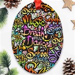 Graffiti Word Seamless Pattern Ornament (Oval) Front