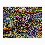 Graffiti Word Seamless Pattern Small Glasses Cloth (2 Sides) Front