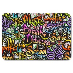 Graffiti Word Seamless Pattern Large Doormat  by Amaryn4rt