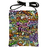 Graffiti Word Seamless Pattern Shoulder Sling Bag Front