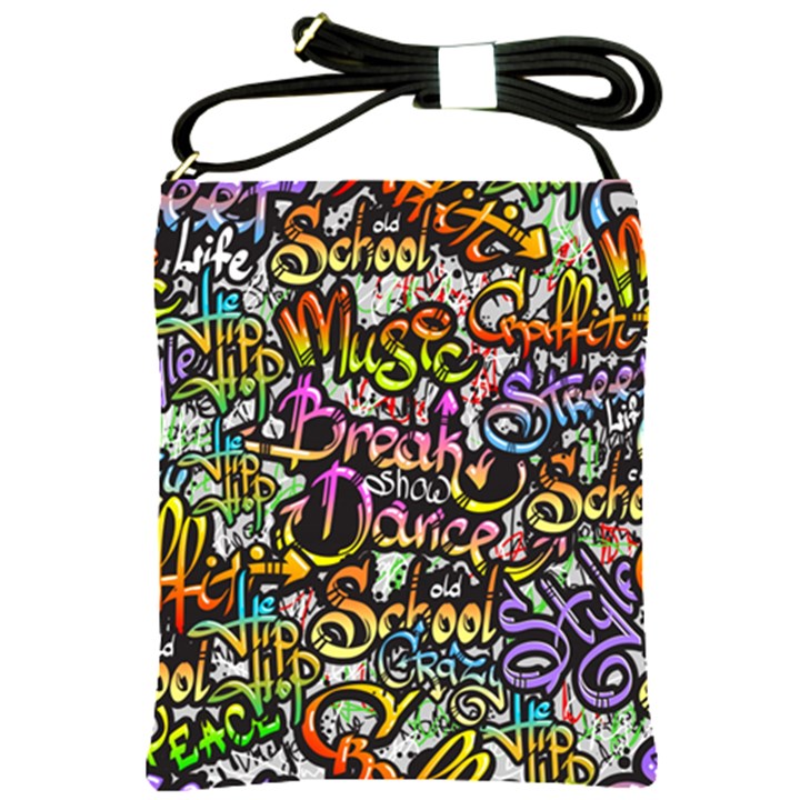 Graffiti Word Seamless Pattern Shoulder Sling Bag