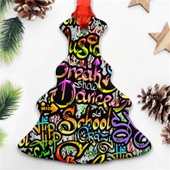 Graffiti Word Seamless Pattern Christmas Tree Ornament (two Sides) by Amaryn4rt